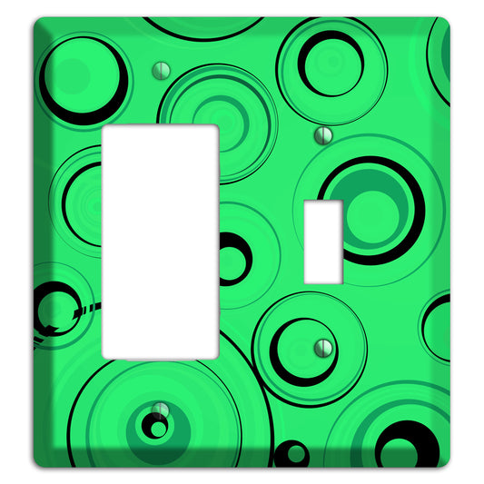 Bright Green Circles Rocker / Toggle Wallplate