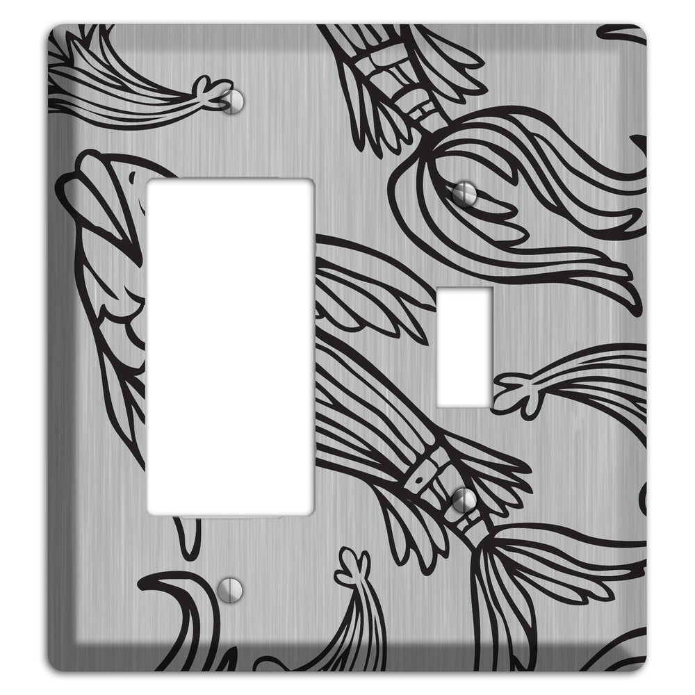 Black Koi Stainless Steel Rocker / Toggle Wallplate