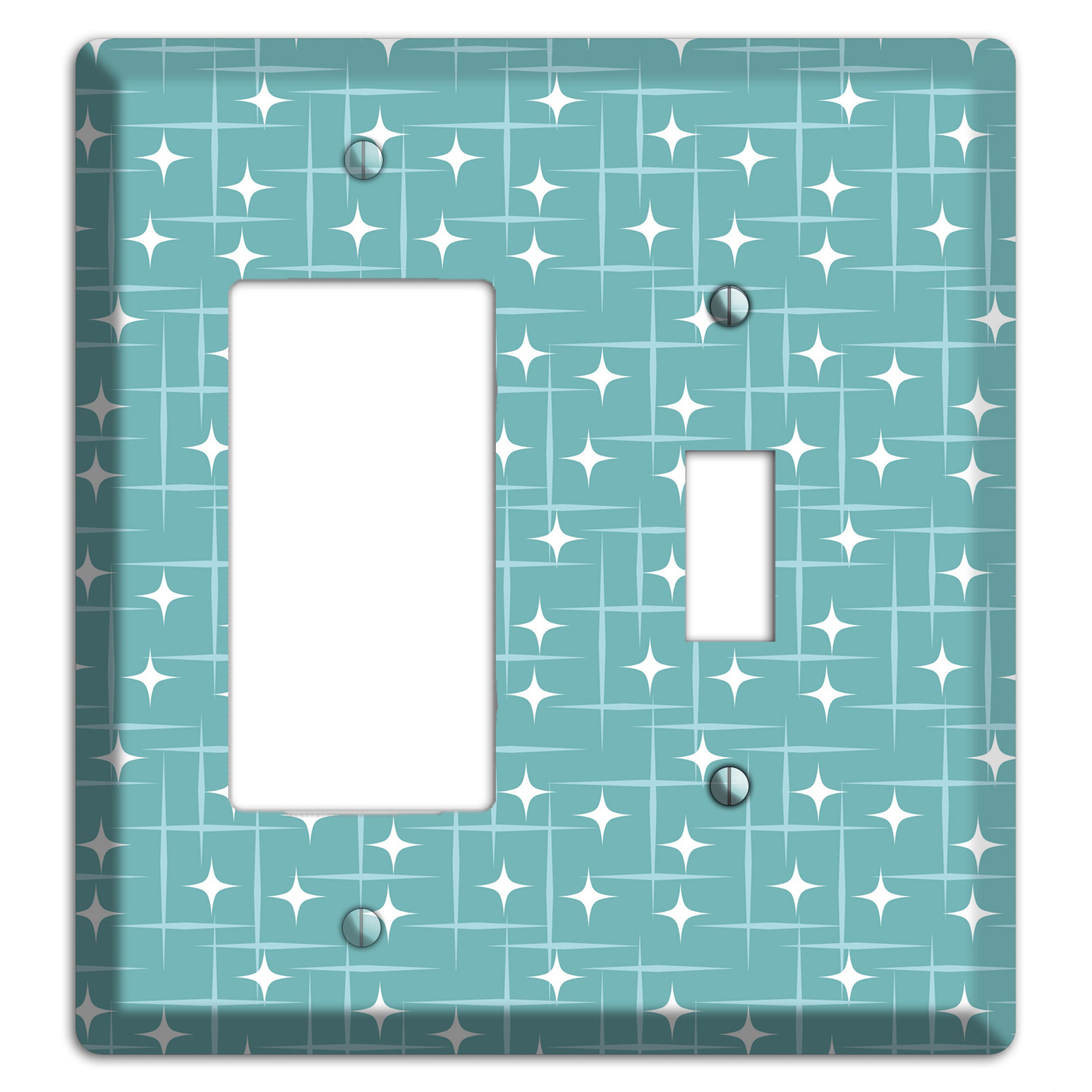 Blue Star Burst Rocker / Toggle Wallplate