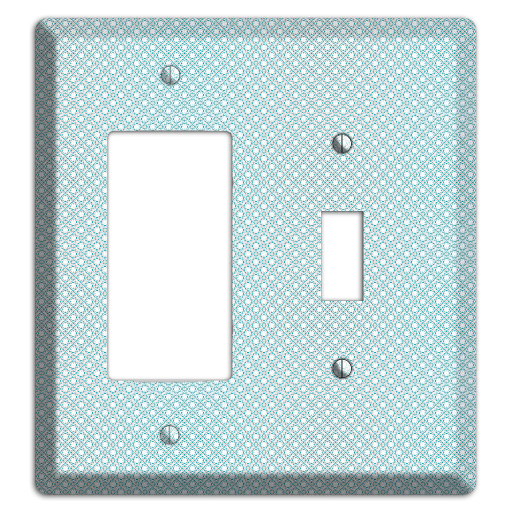 Light Blue Geometric Rocker / Toggle Wallplate