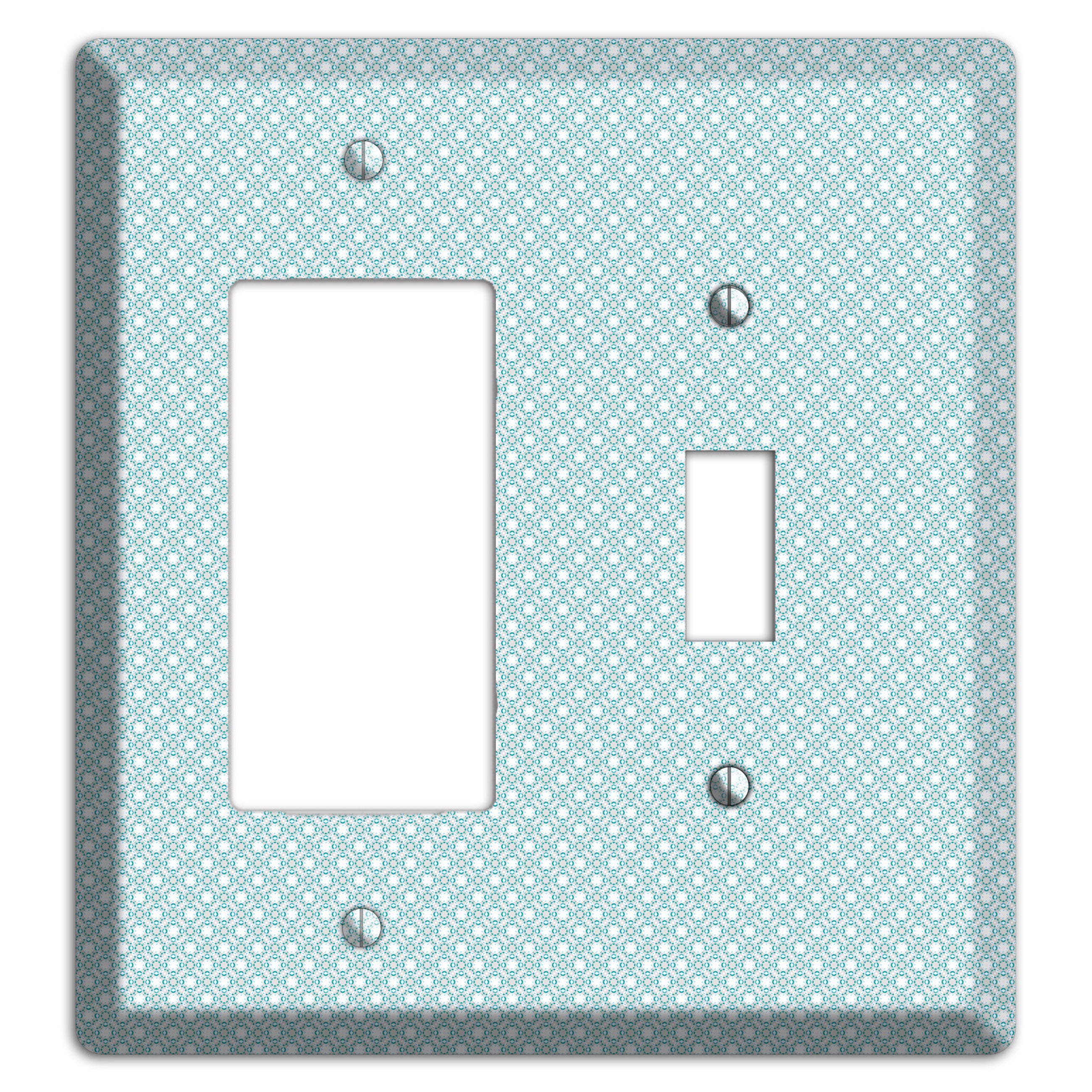 Light Blue Geometric Rocker / Toggle Wallplate