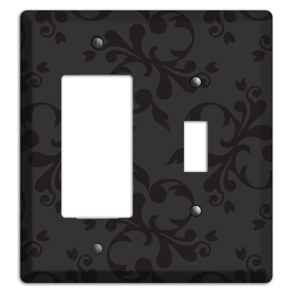 Black Victorian Toile Rocker / Toggle Wallplate