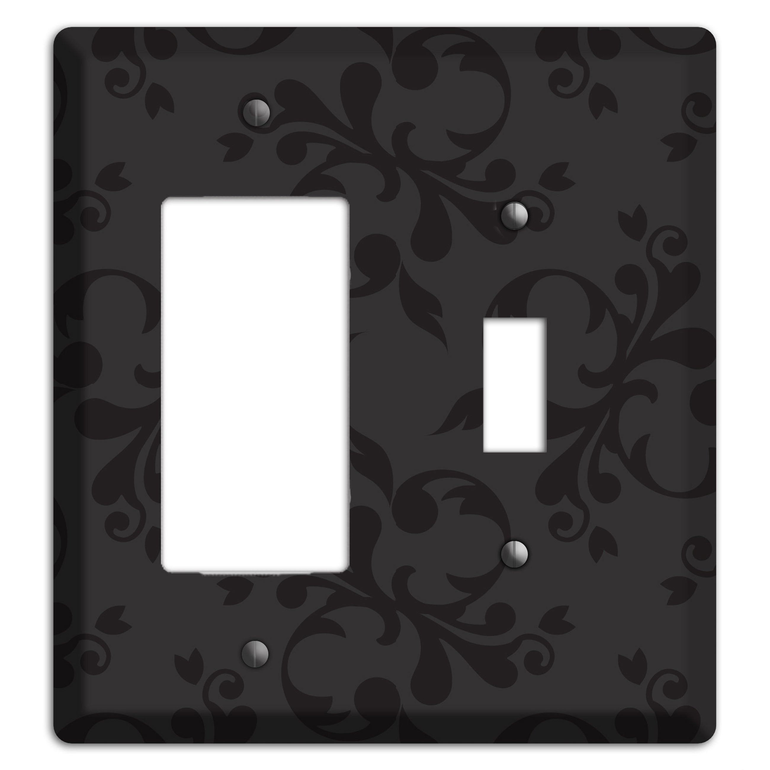 Black Victorian Toile Rocker / Toggle Wallplate