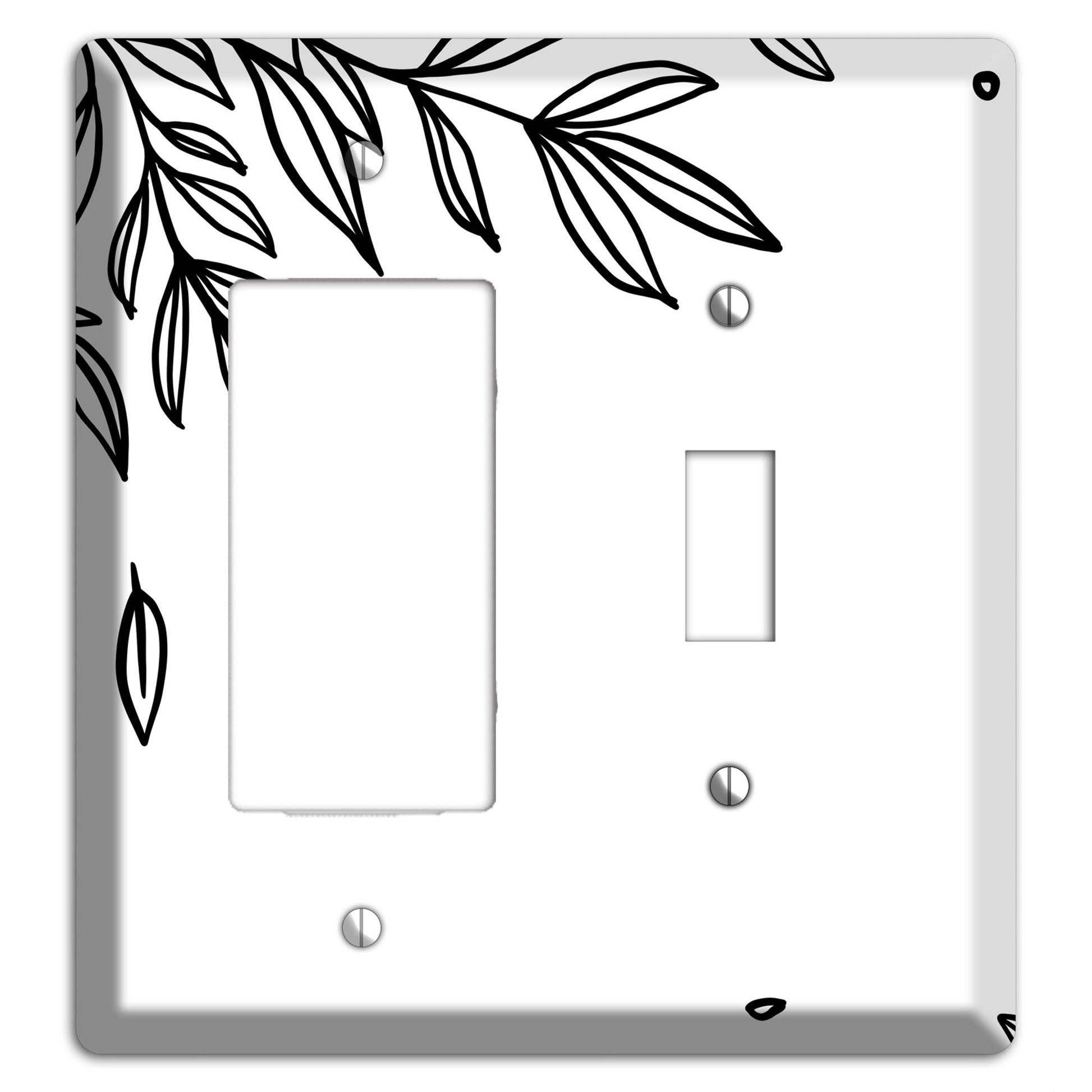 Hand-Drawn Floral 3 Rocker / Toggle Wallplate