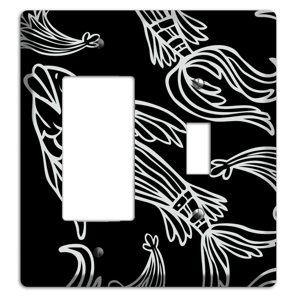Black and White Koi Rocker / Toggle Wallplate