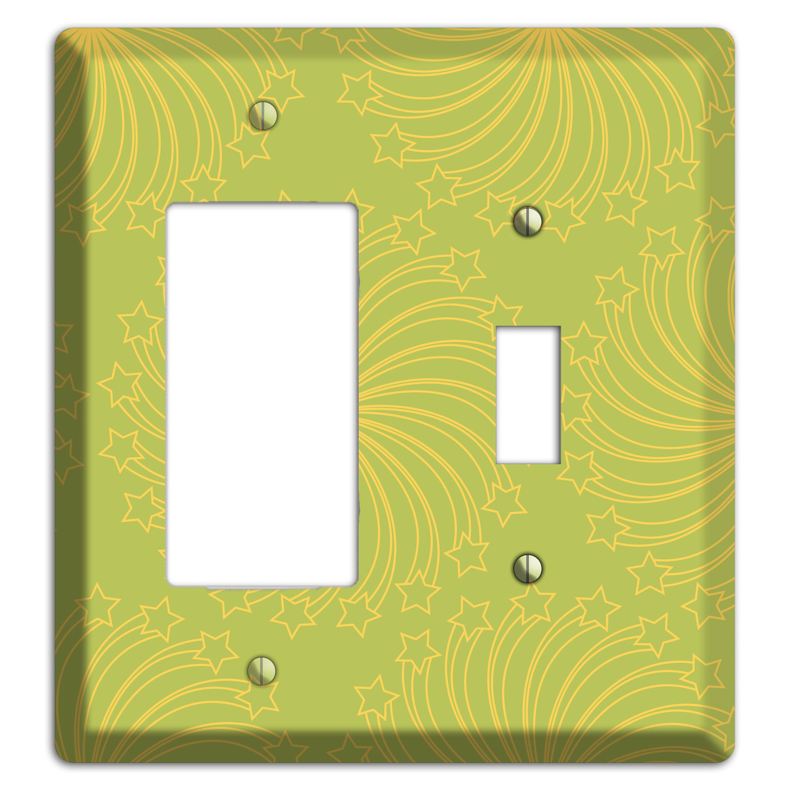 Multi Lime Star Swirl Rocker / Toggle Wallplate