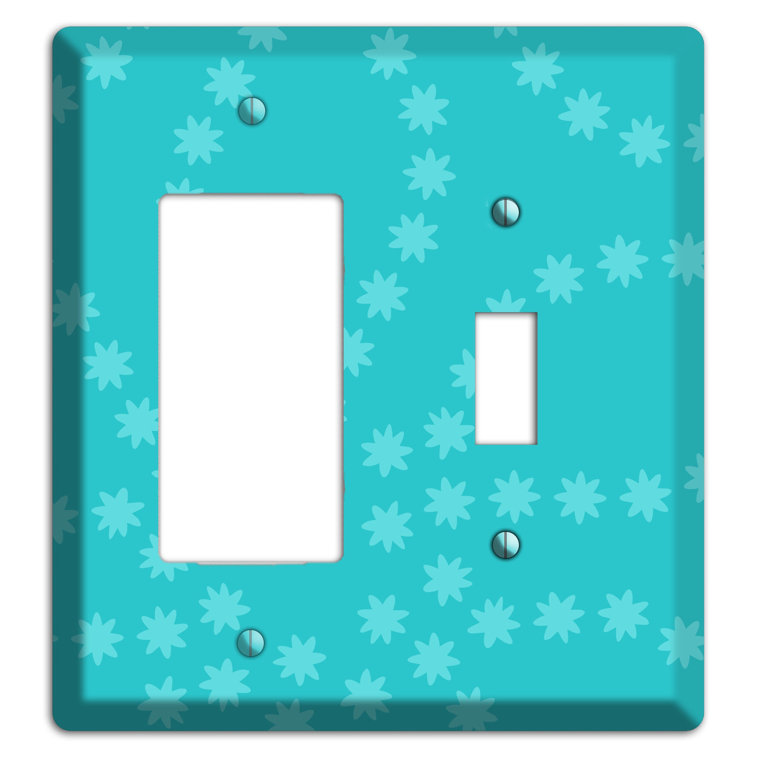 Multi Turquoise Constellation Rocker / Toggle Wallplate