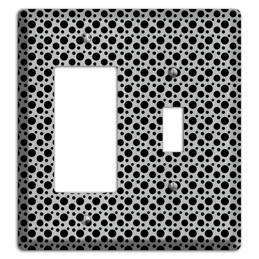 Small and Tiny Polka Dots Stainless Steel Rocker / Toggle Wallplate