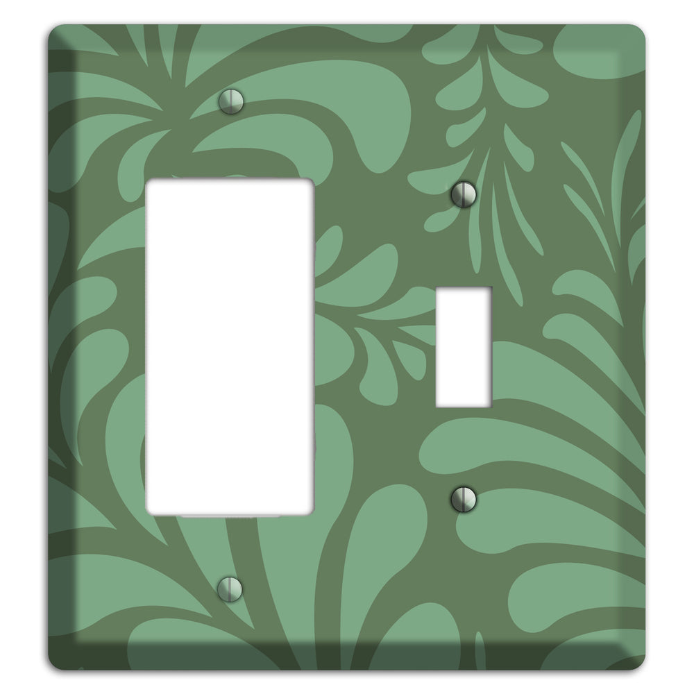 Green Herati Rocker / Toggle Wallplate