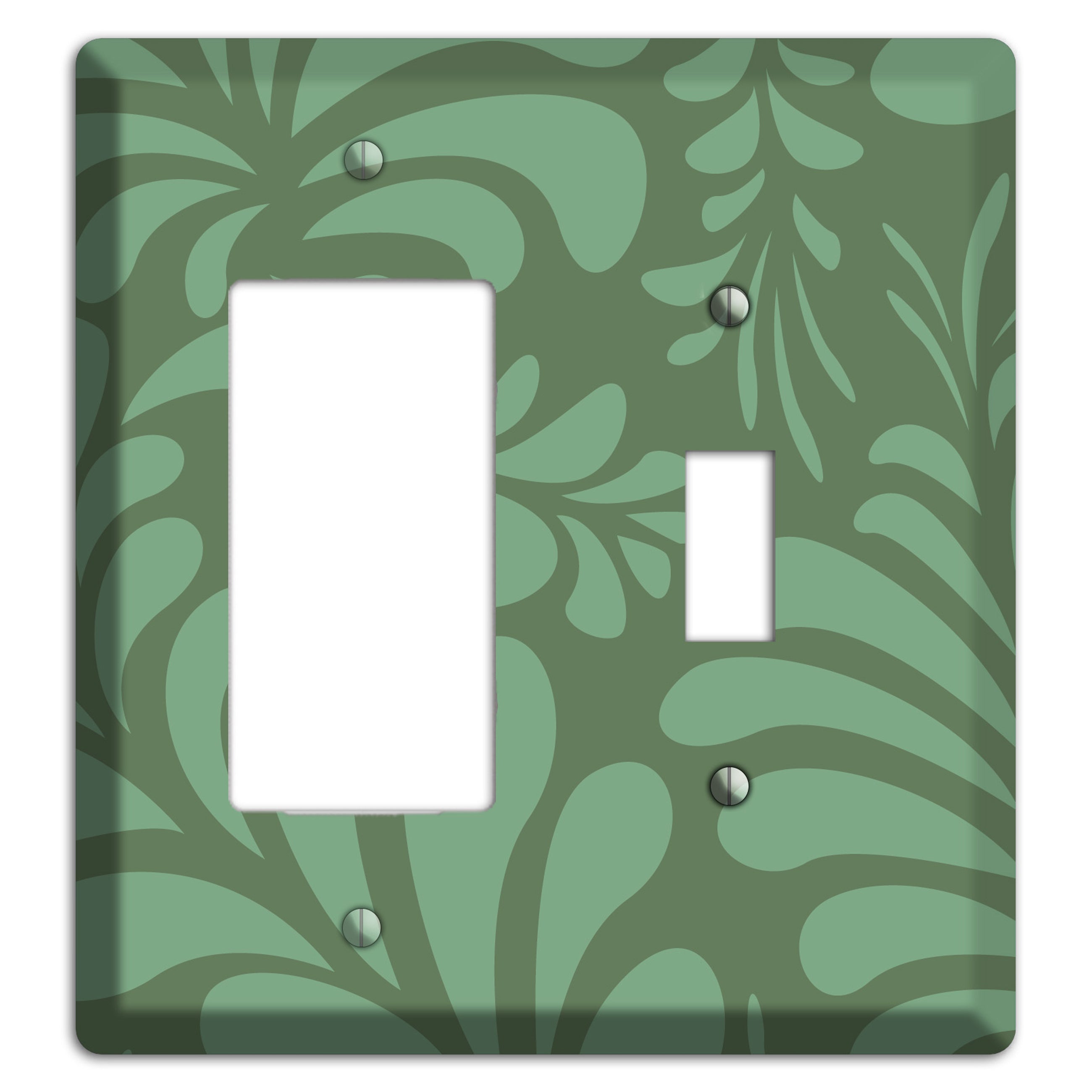 Green Herati Rocker / Toggle Wallplate