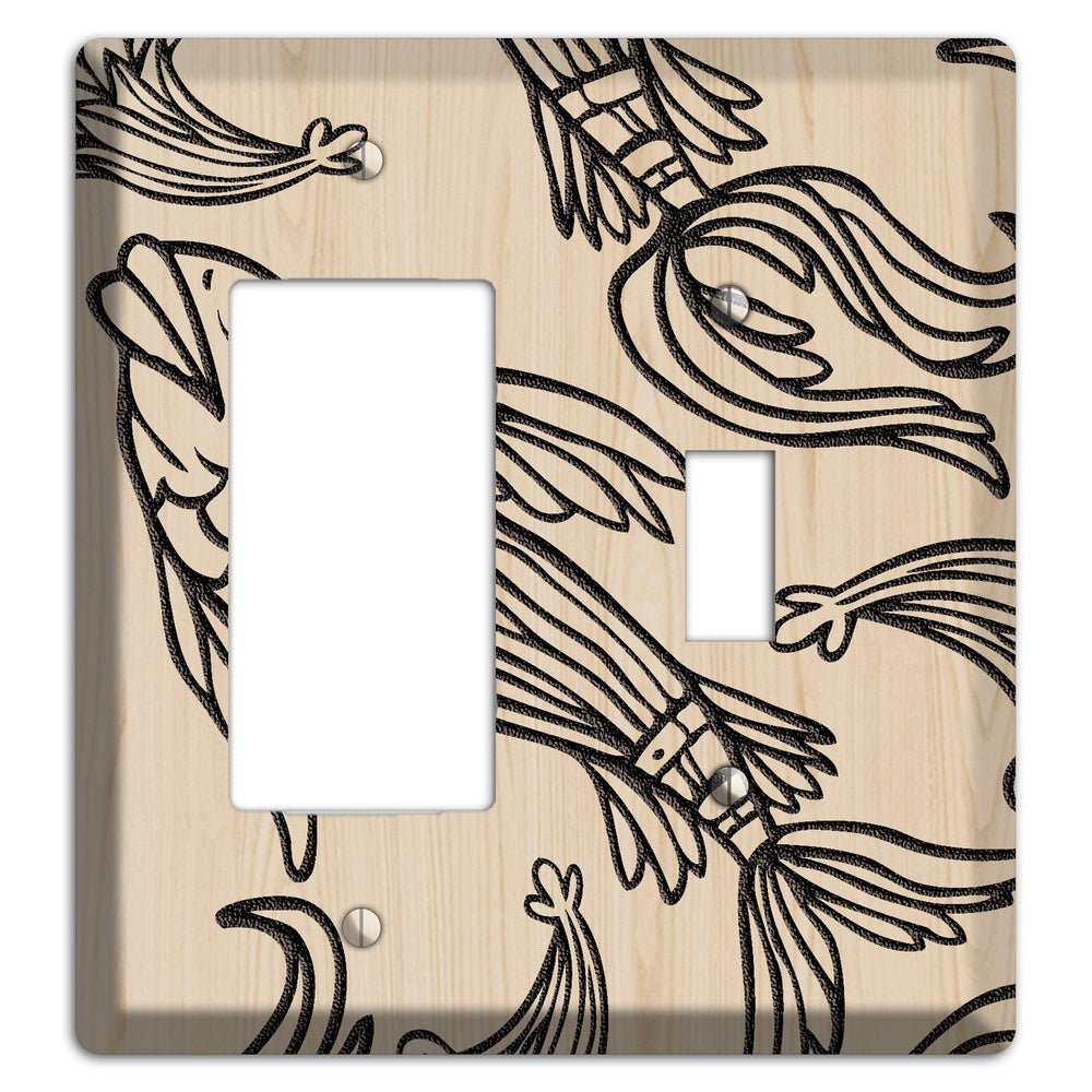 Koi Wood Lasered Rocker / Toggle Wallplate