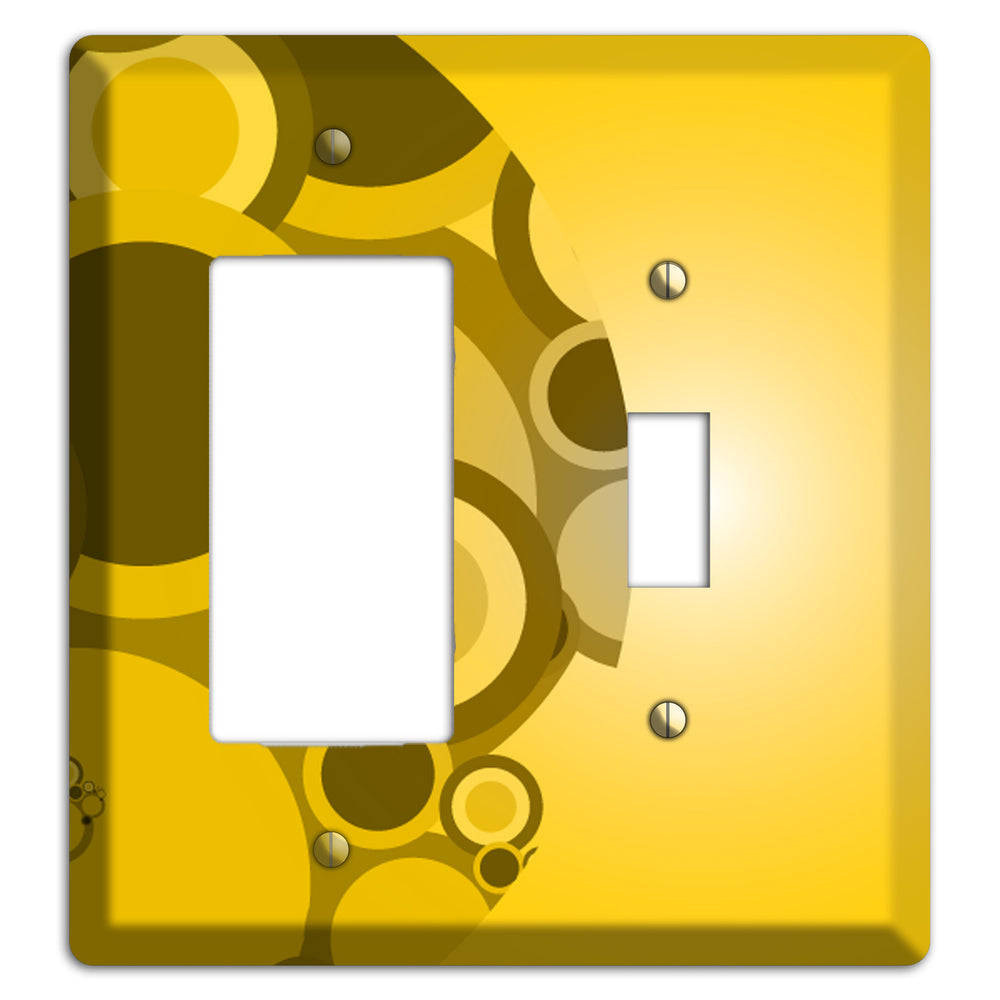 Mustard Yellow Circles Rocker / Toggle Wallplate