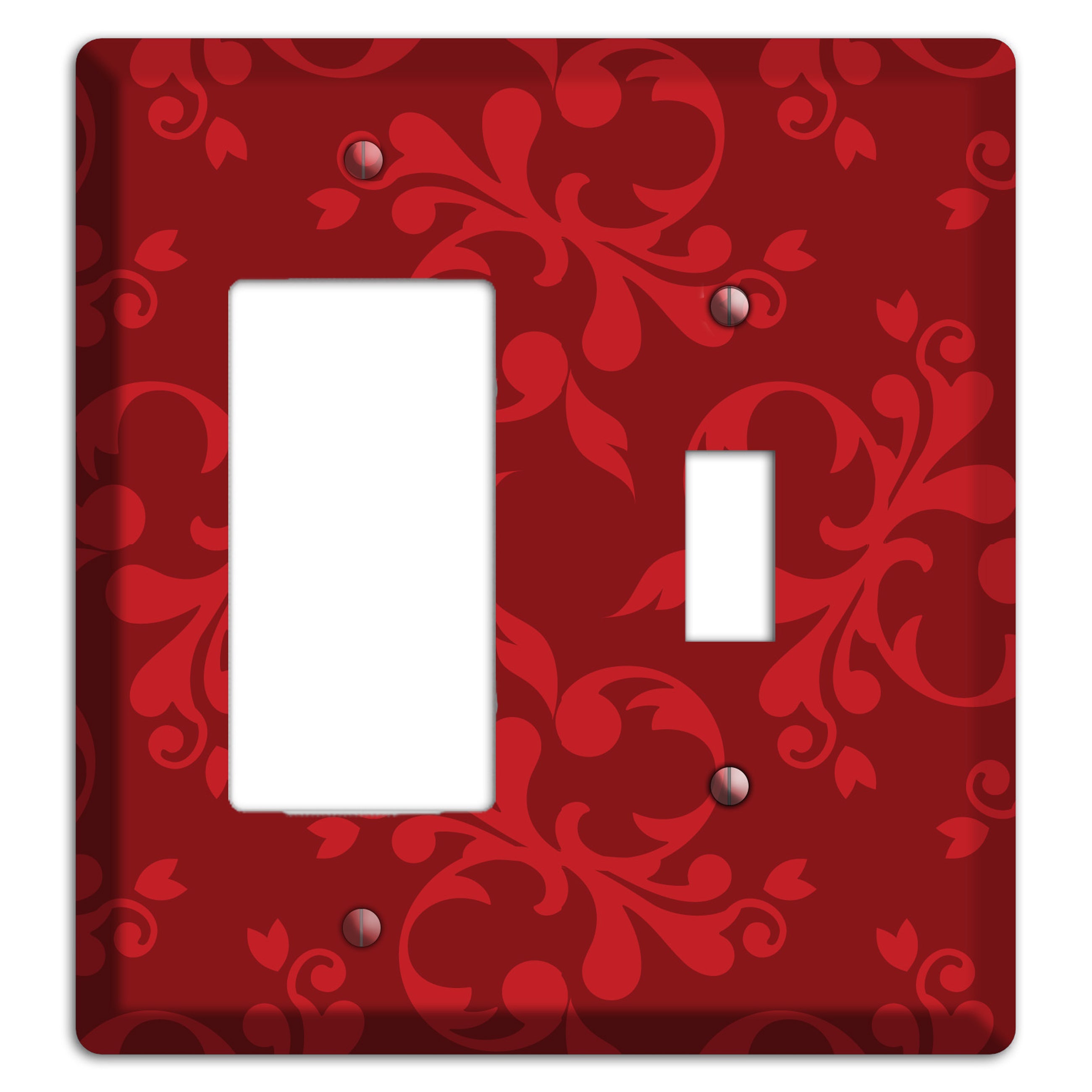 Red Victorian Toile Rocker / Toggle Wallplate