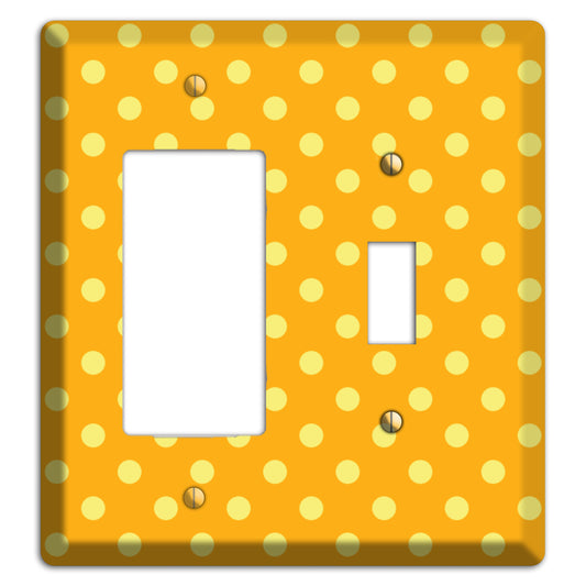 Orange and Yellow Polka Dot Rocker / Toggle Wallplate