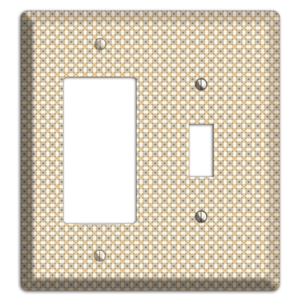 Multi Beige Tiled Arabesque Rocker / Toggle Wallplate
