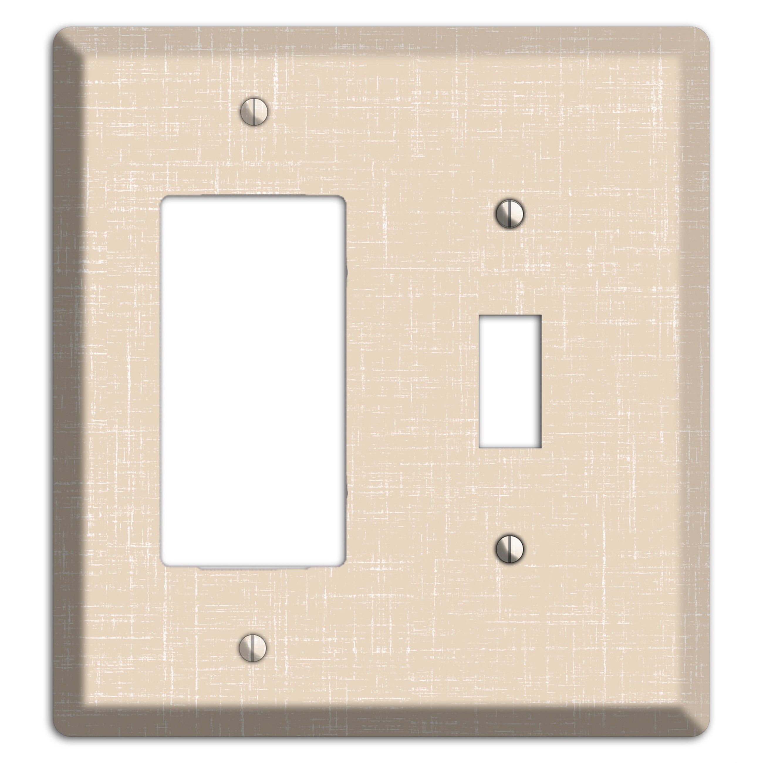 Double Spanish White Neutral Texture Rocker / Toggle Wallplate