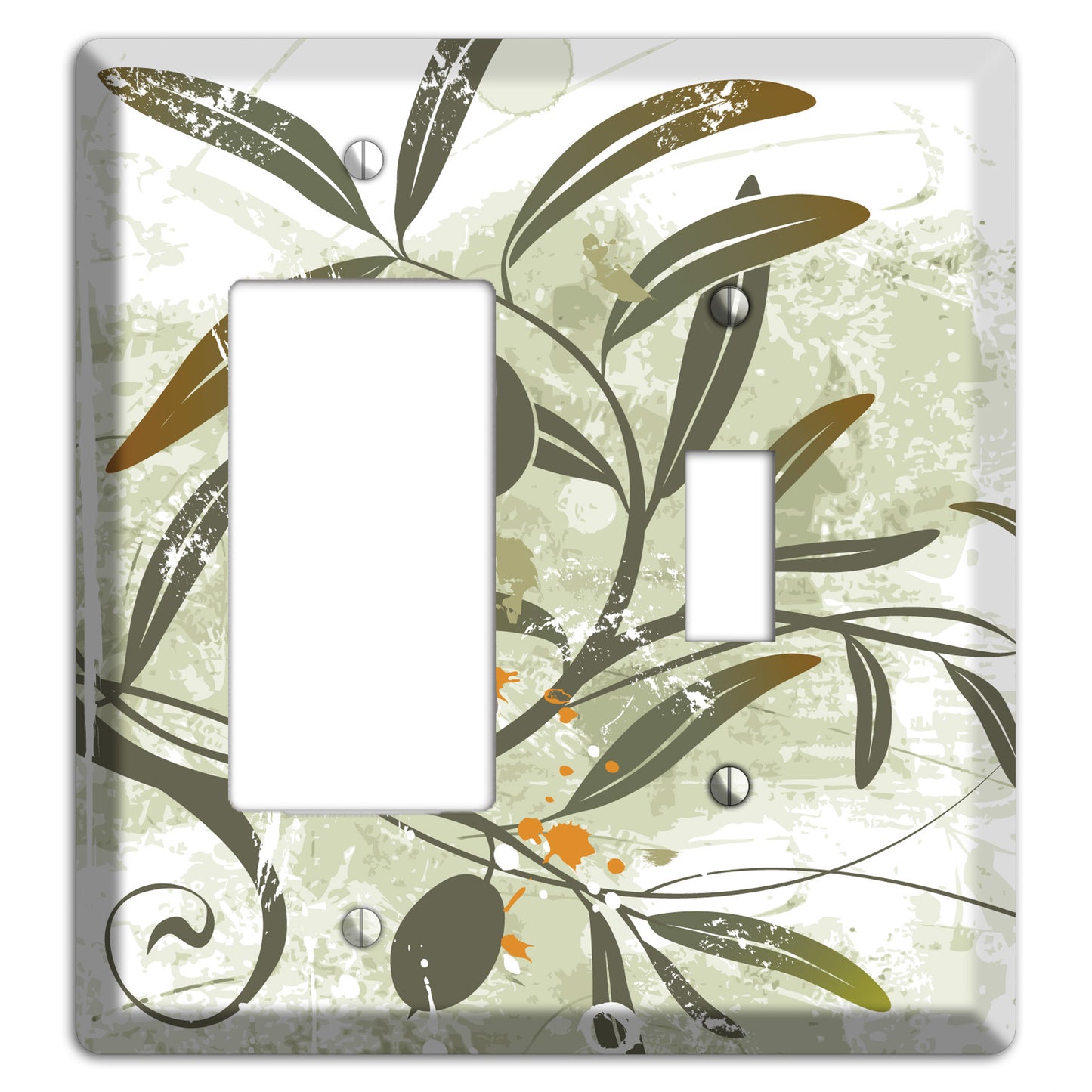 Green Olive Foliage Rocker / Toggle Wallplate
