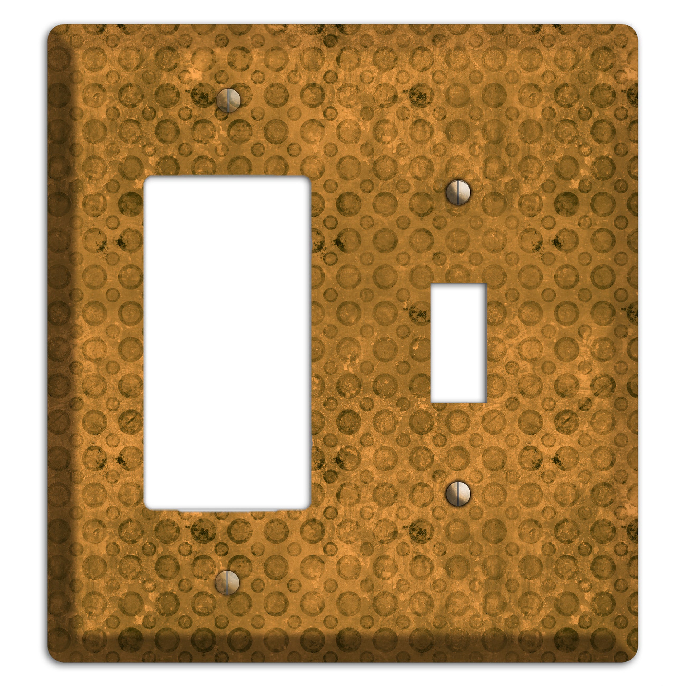 Mustard Circles Rocker / Toggle Wallplate