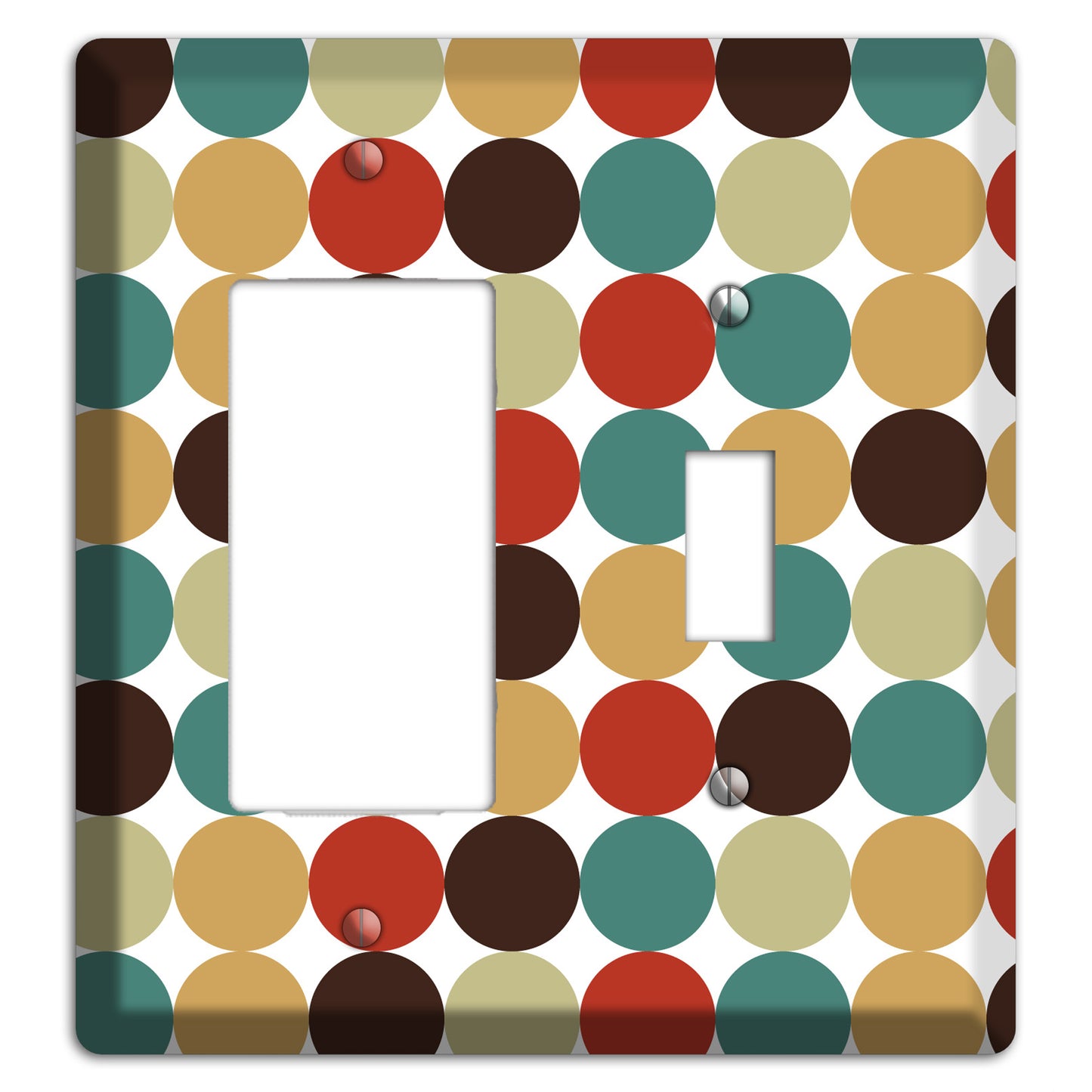 Brown Jade Beige Maroon Tiled Dots Rocker / Toggle Wallplate