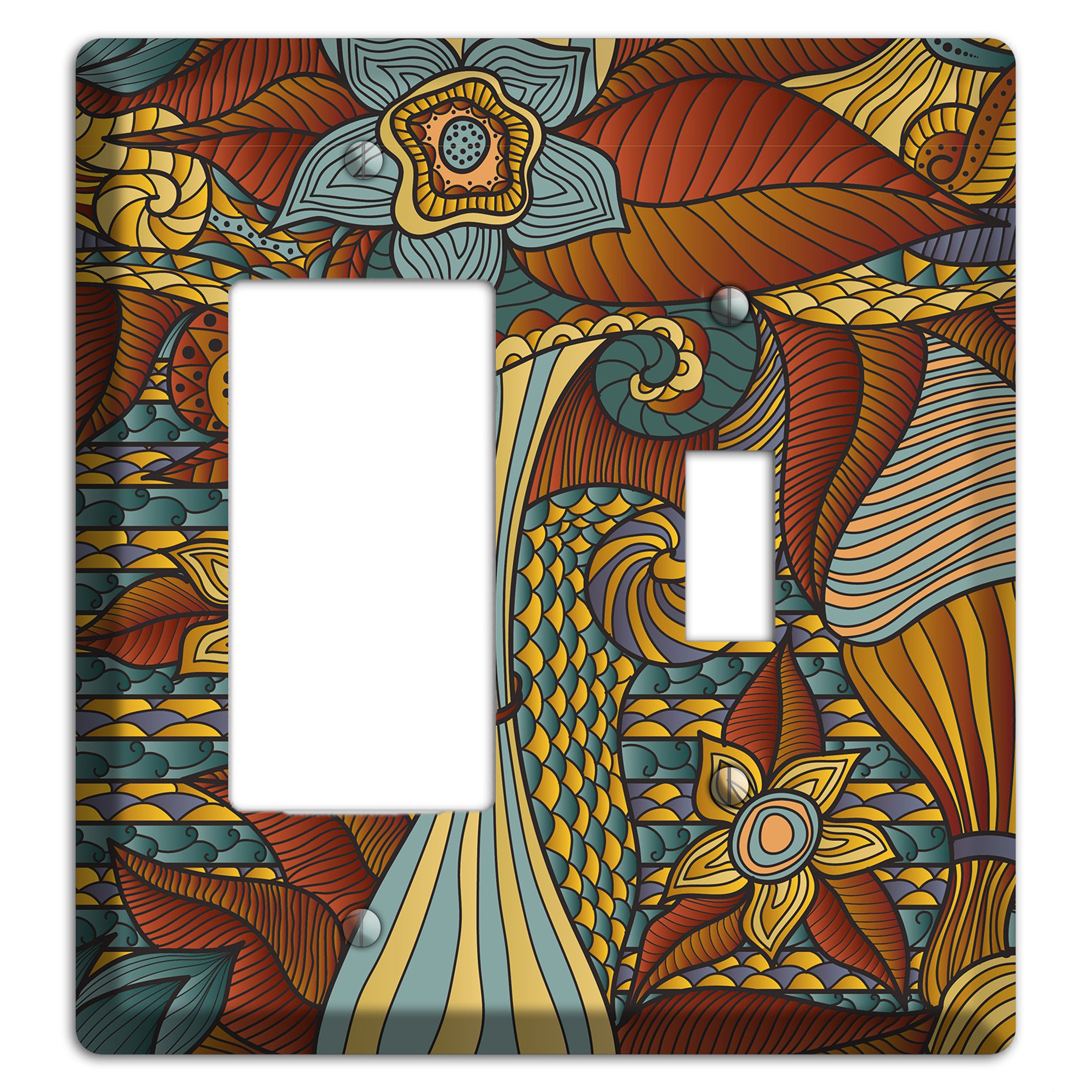 Retro Flourish 4 Rocker / Toggle Wallplate