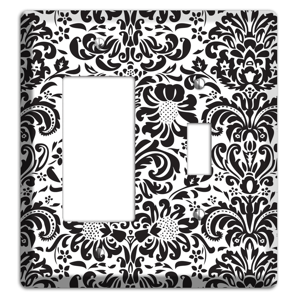 White with Black Toile Rocker / Toggle Wallplate