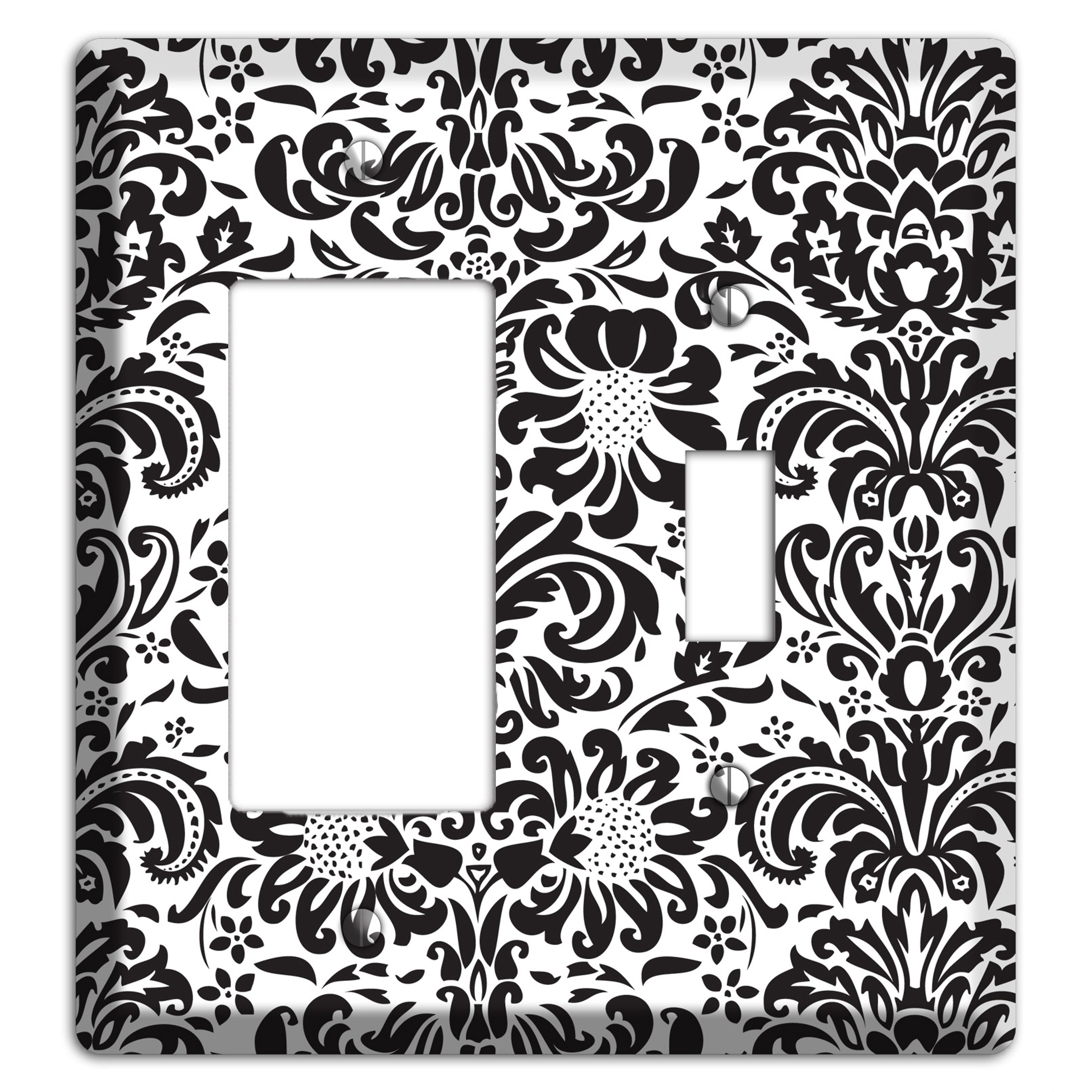 White with Black Toile Rocker / Toggle Wallplate