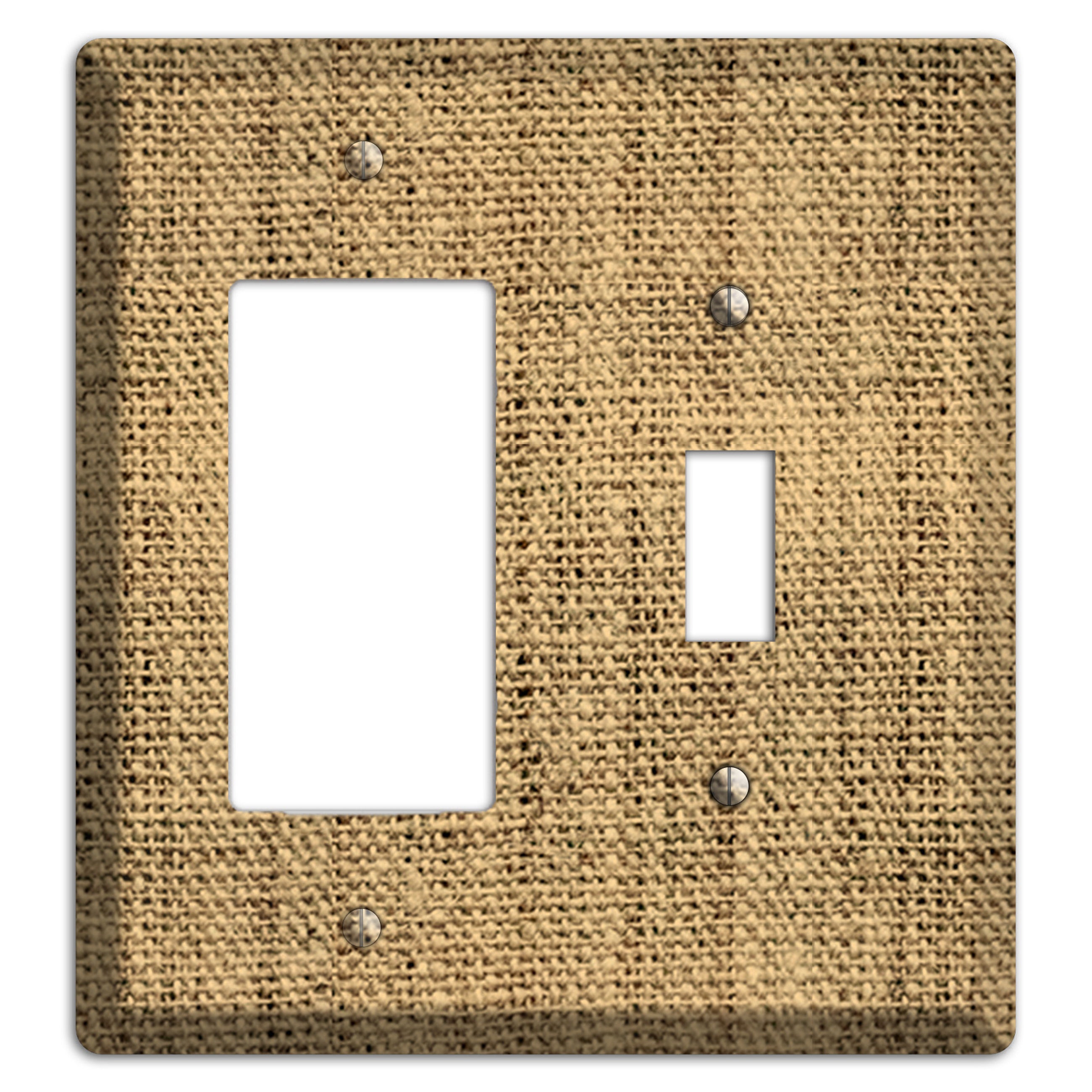 Teak Burlap Rocker / Toggle Wallplate