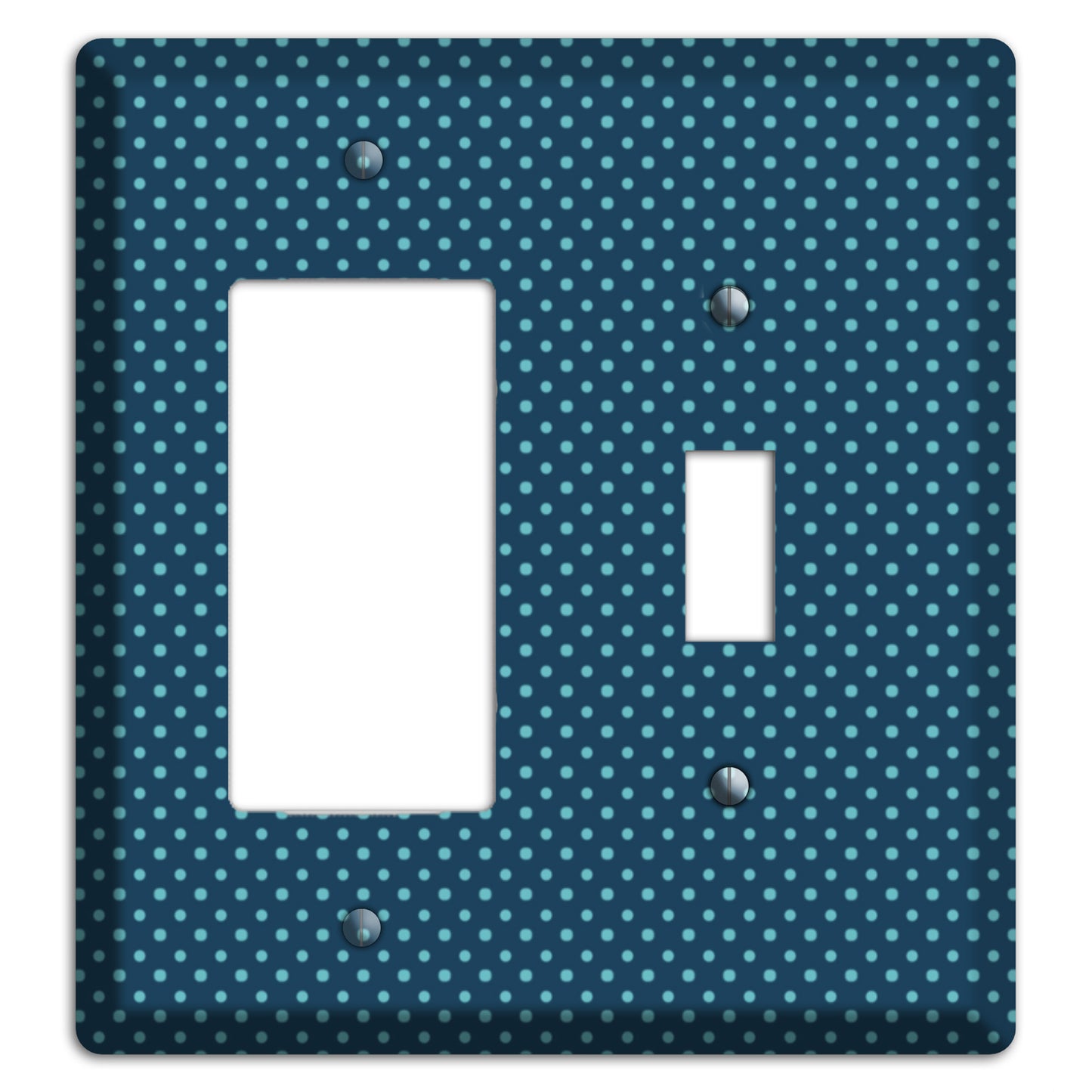 Multi Blue Tiny Polka Dots Rocker / Toggle Wallplate