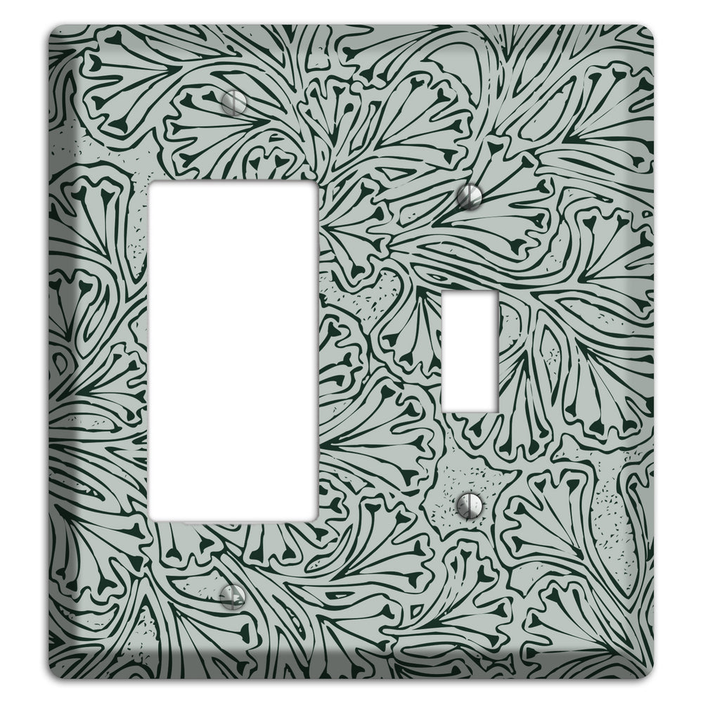Deco Grey Interlocking Floral Rocker / Toggle Wallplate