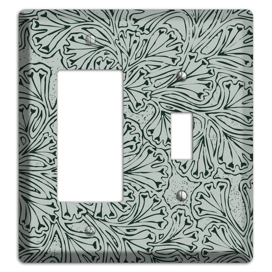 Deco Grey Interlocking Floral Rocker / Toggle Wallplate