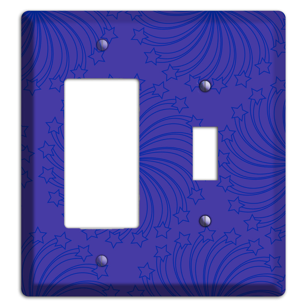 Multi Purple Star Swirl Rocker / Toggle Wallplate