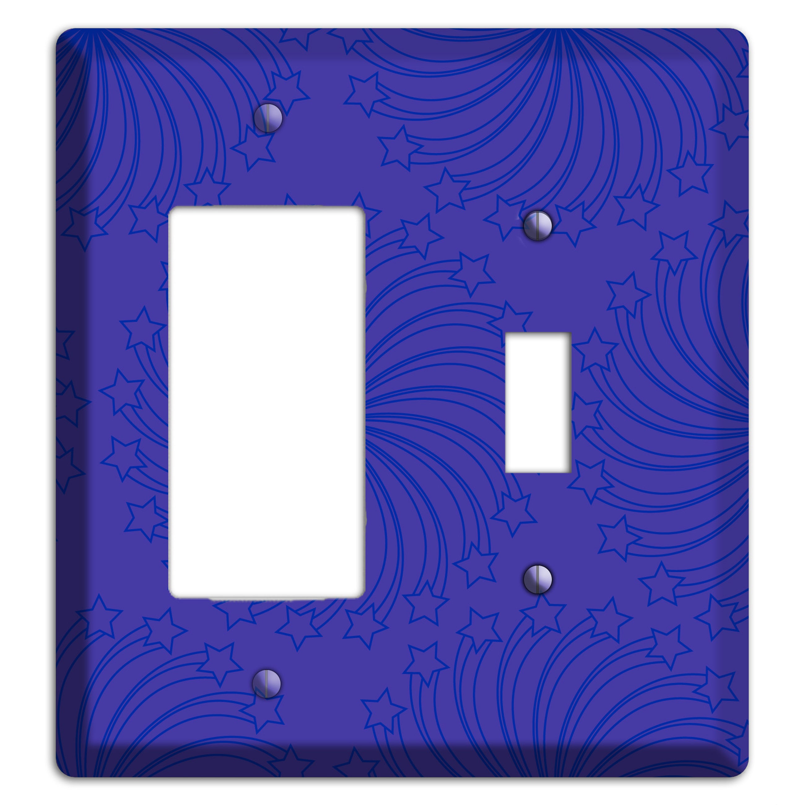 Multi Purple Star Swirl Rocker / Toggle Wallplate