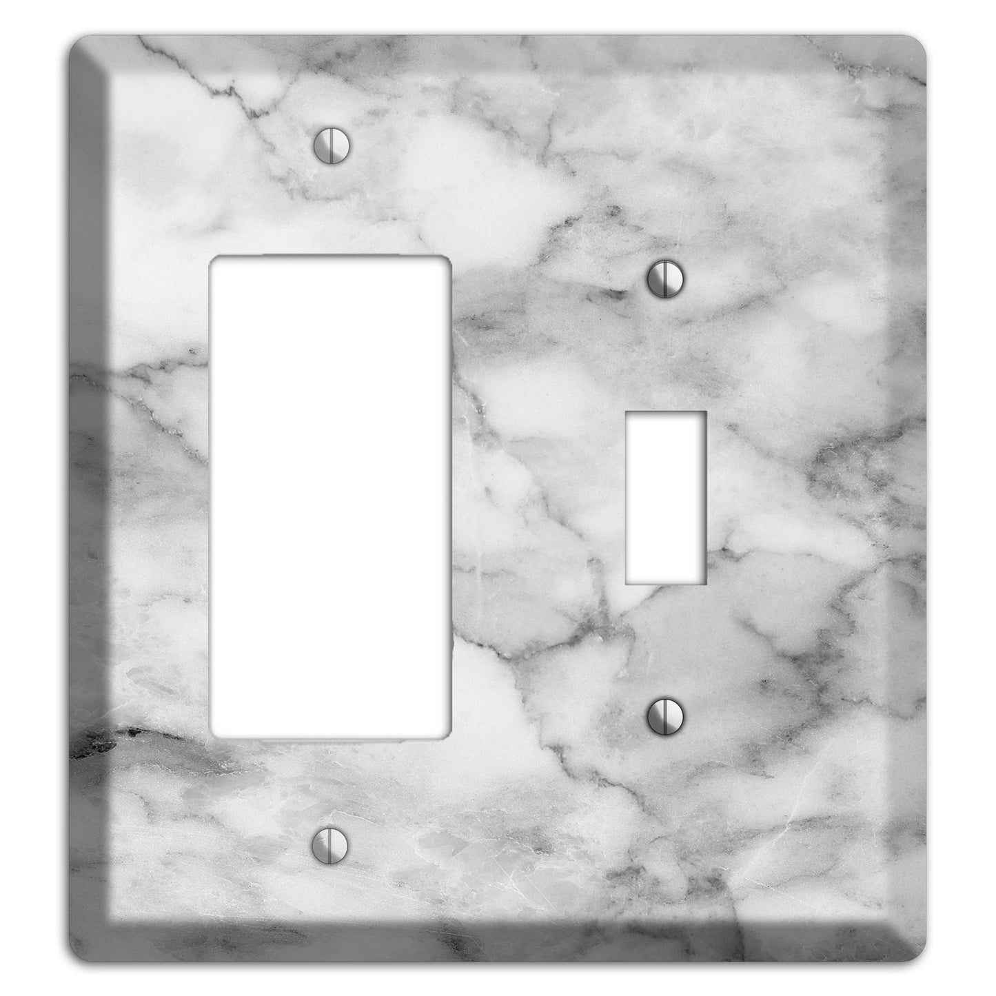 Gray and White Marble Rocker / Toggle Wallplate