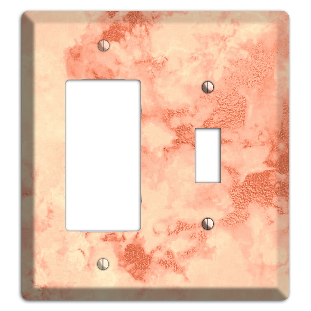 Apricot Peach Marble Rocker / Toggle Wallplate