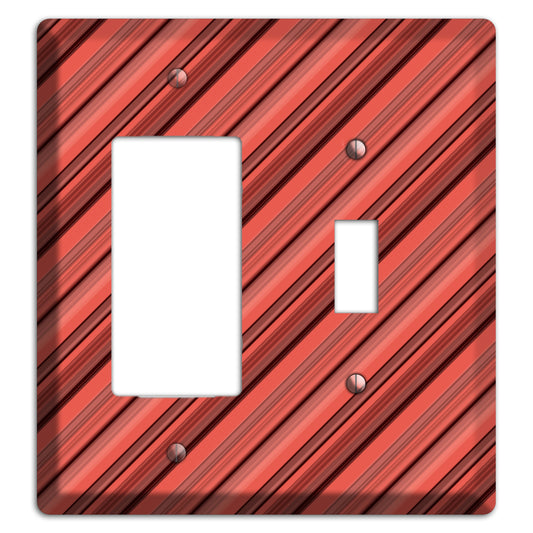Red Stripes 2 Rocker / Toggle Wallplate