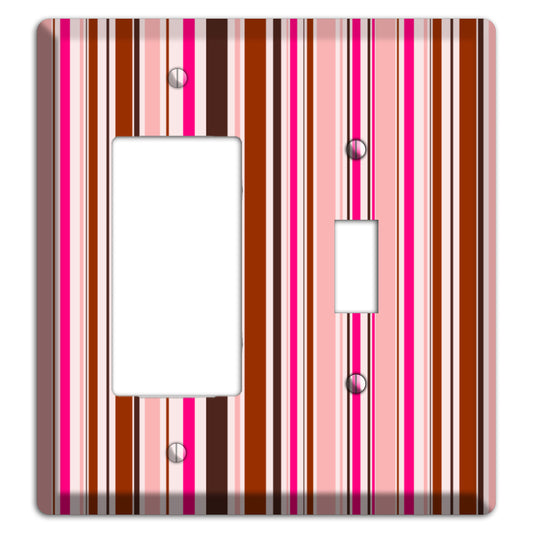 Pink Stripes Rocker / Toggle Wallplate