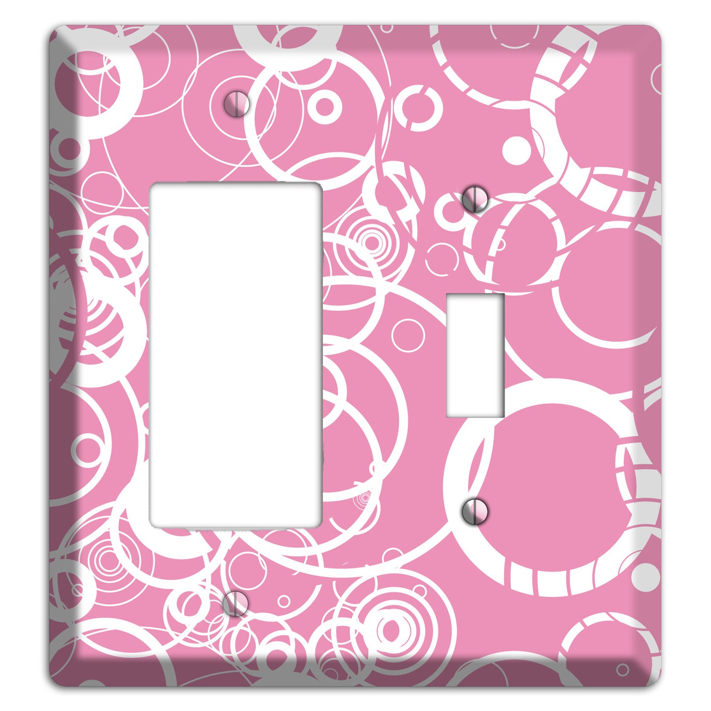 Light Pink Circles Rocker / Toggle Wallplate