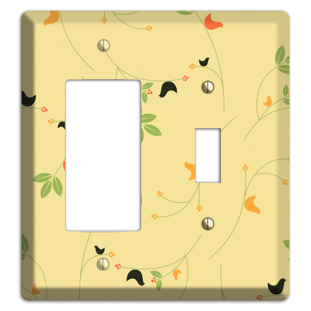 Delicate Yellow Flowers Rocker / Toggle Wallplate
