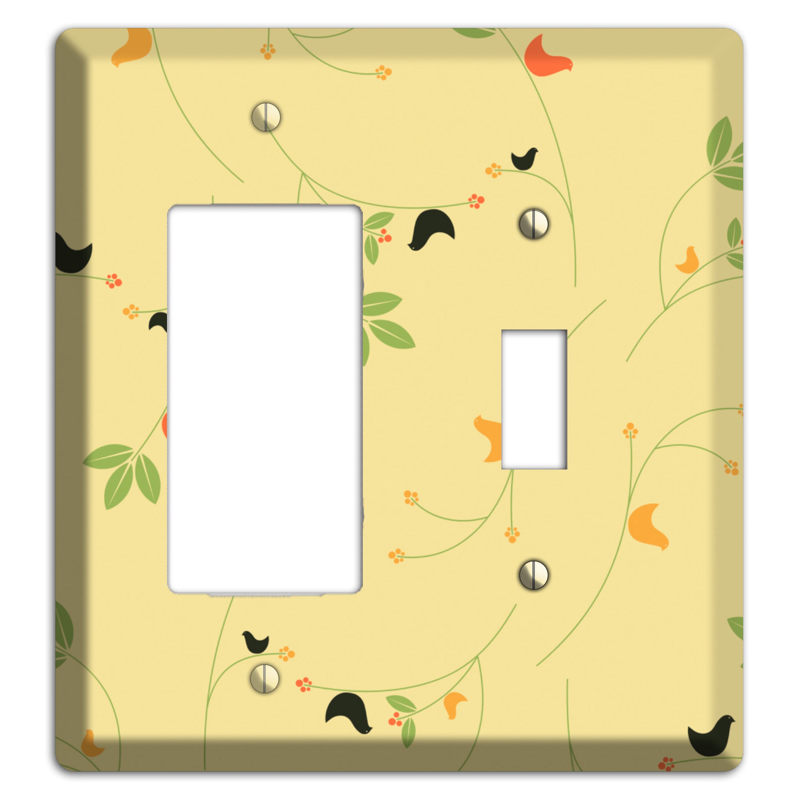 Delicate Yellow Flowers Rocker / Toggle Wallplate