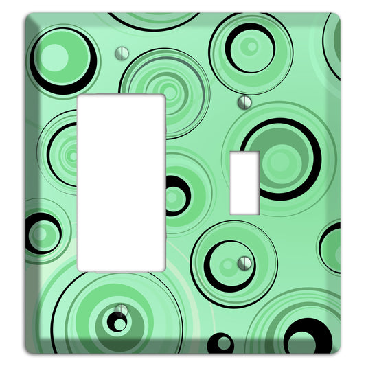 Mint Green Circles Rocker / Toggle Wallplate