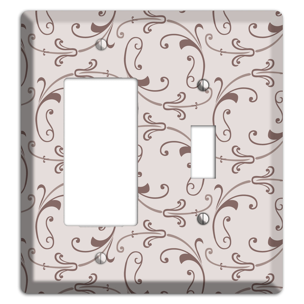 Mauve Victorian Sprig Rocker / Toggle Wallplate