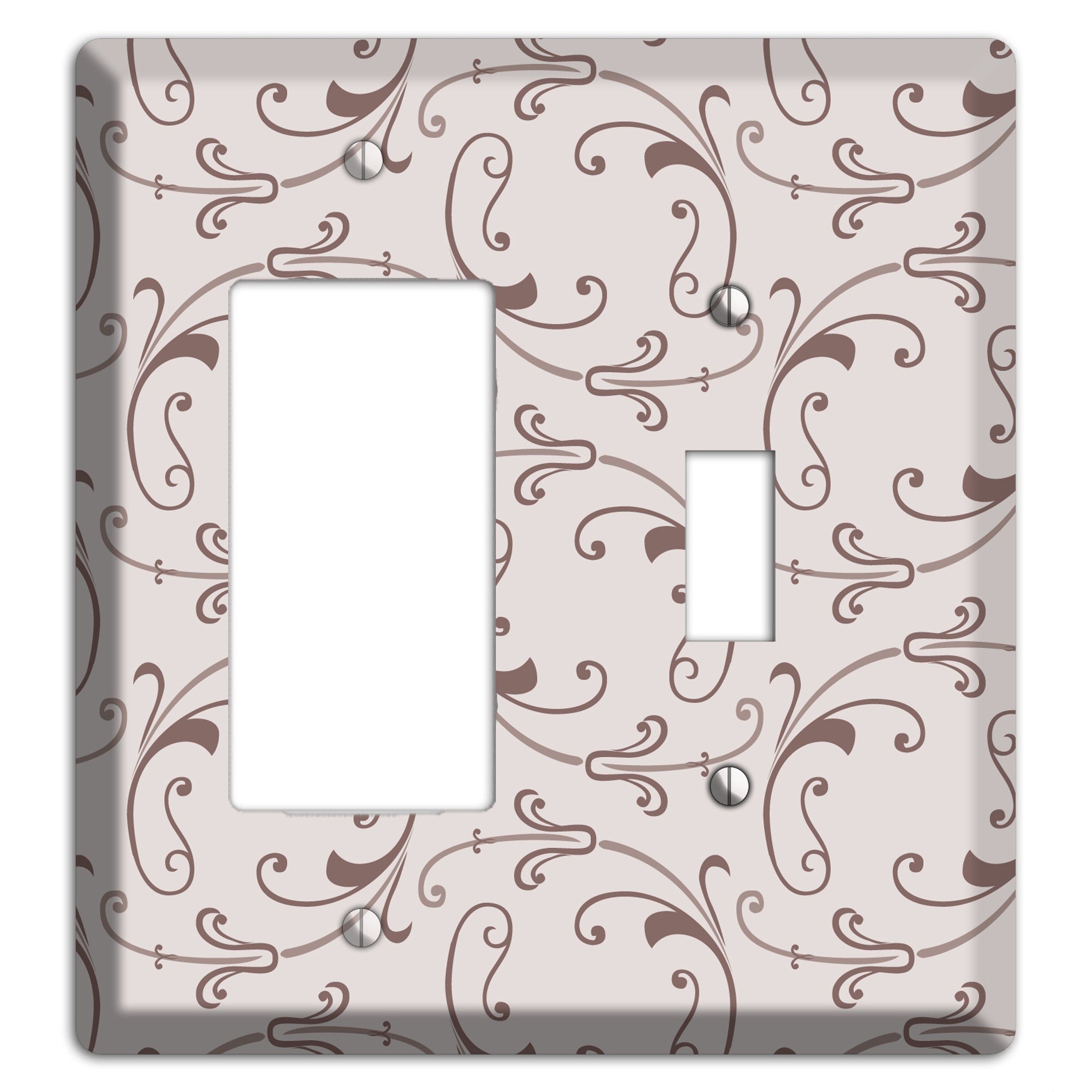 Mauve Victorian Sprig Rocker / Toggle Wallplate