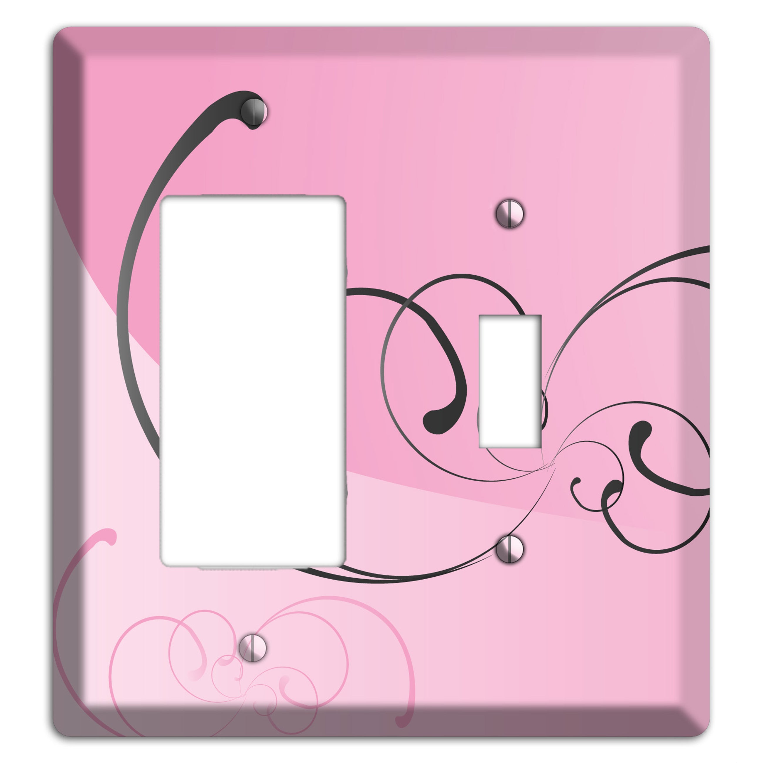 Pink Swoop Rocker / Toggle Wallplate
