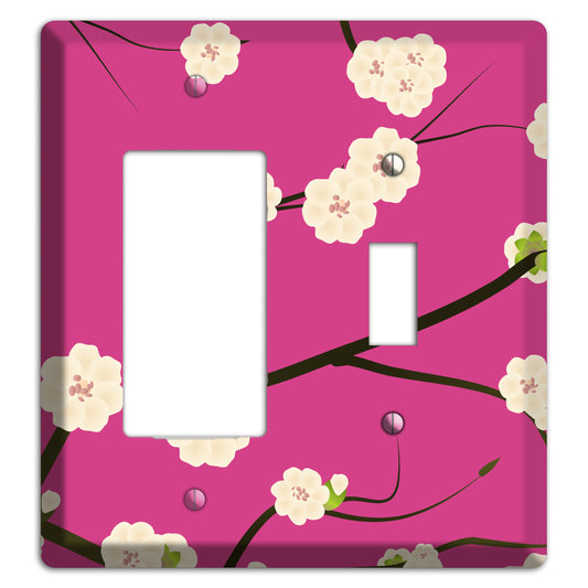 Pink Cherry Blossoms Rocker / Toggle Wallplate