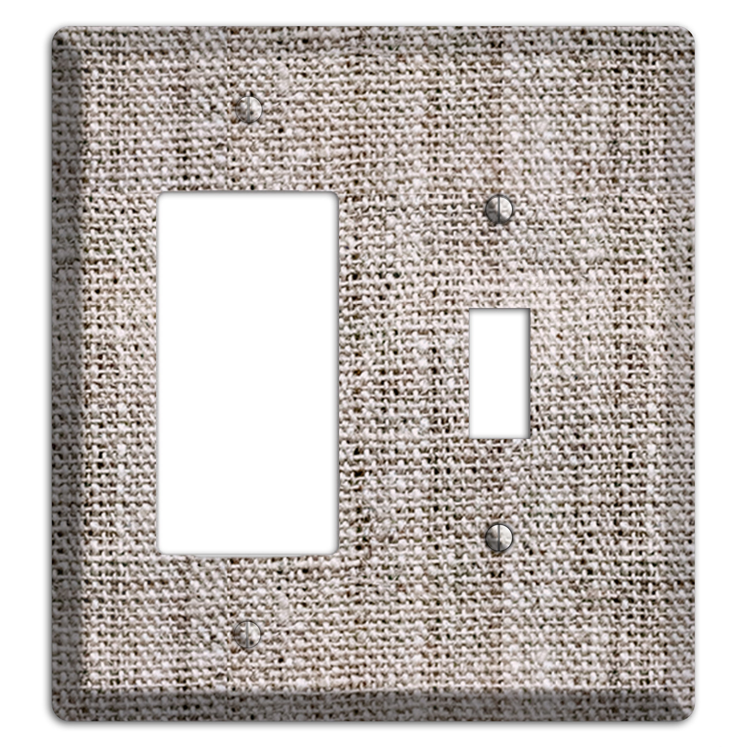 Natural Gray Burlap Rocker / Toggle Wallplate