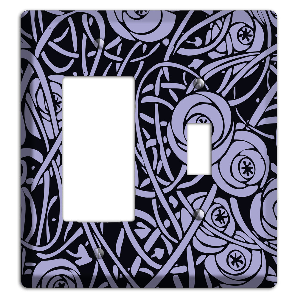 Lilac Deco Floral Rocker / Toggle Wallplate