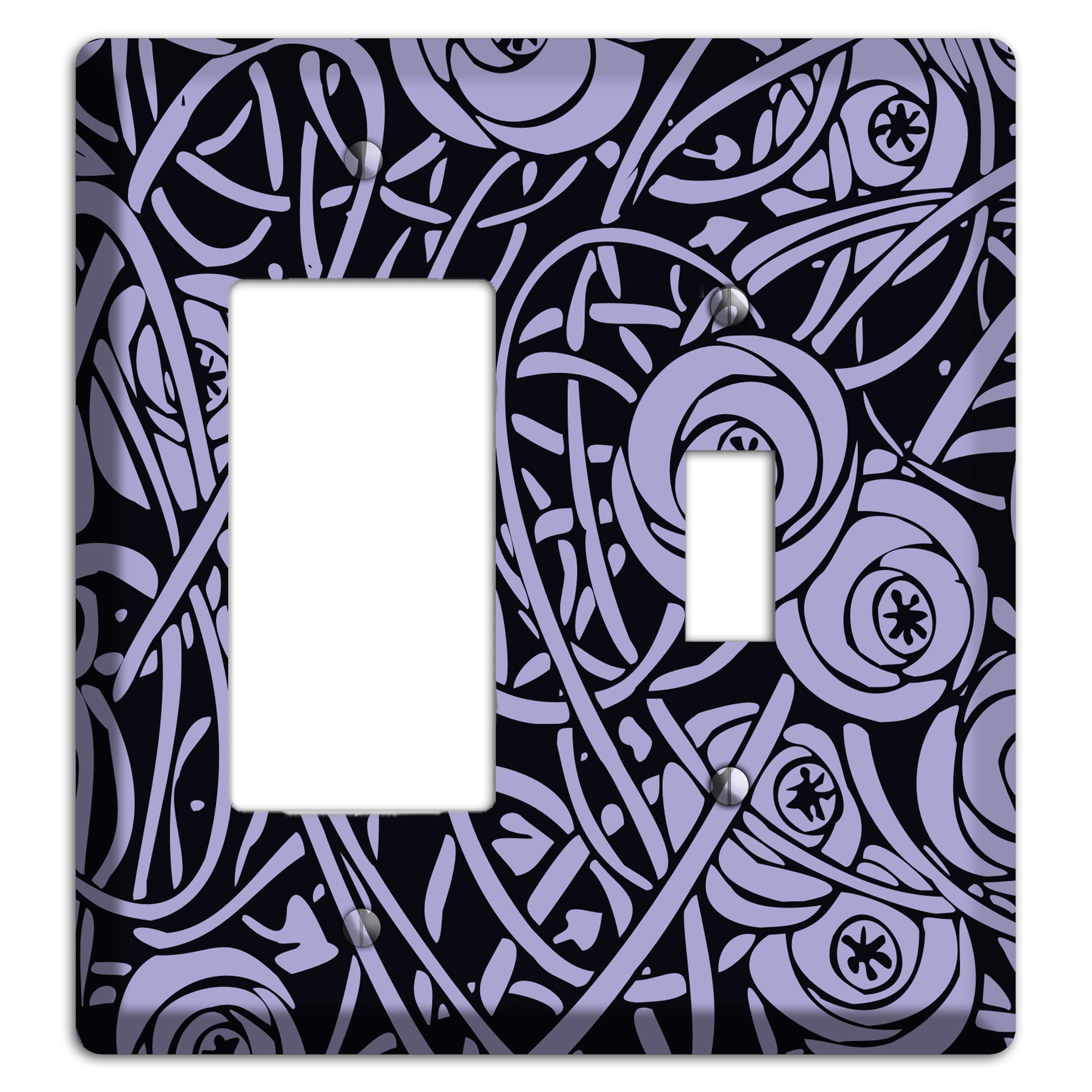 Lilac Deco Floral Rocker / Toggle Wallplate
