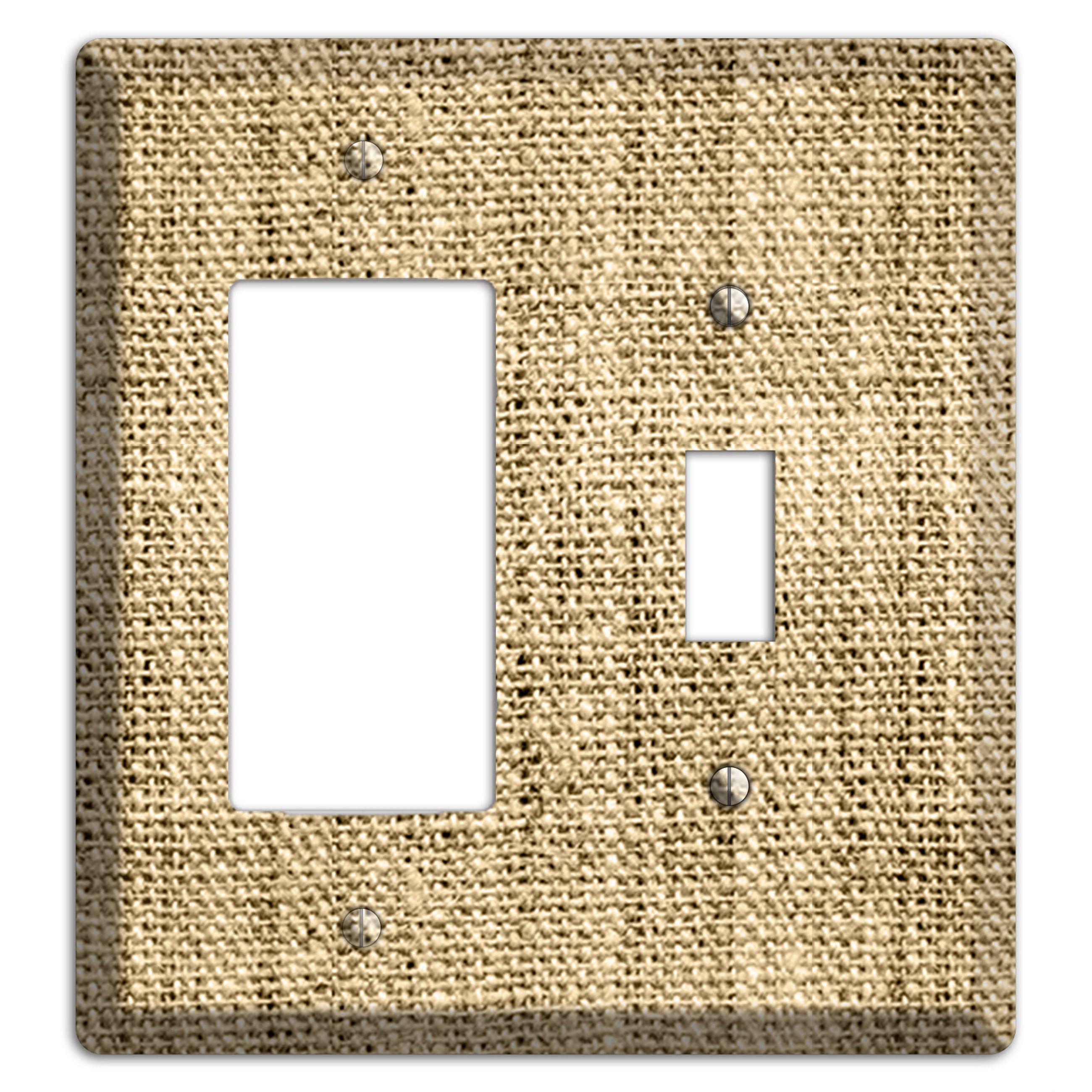 Indian Khaki Burlap Rocker / Toggle Wallplate