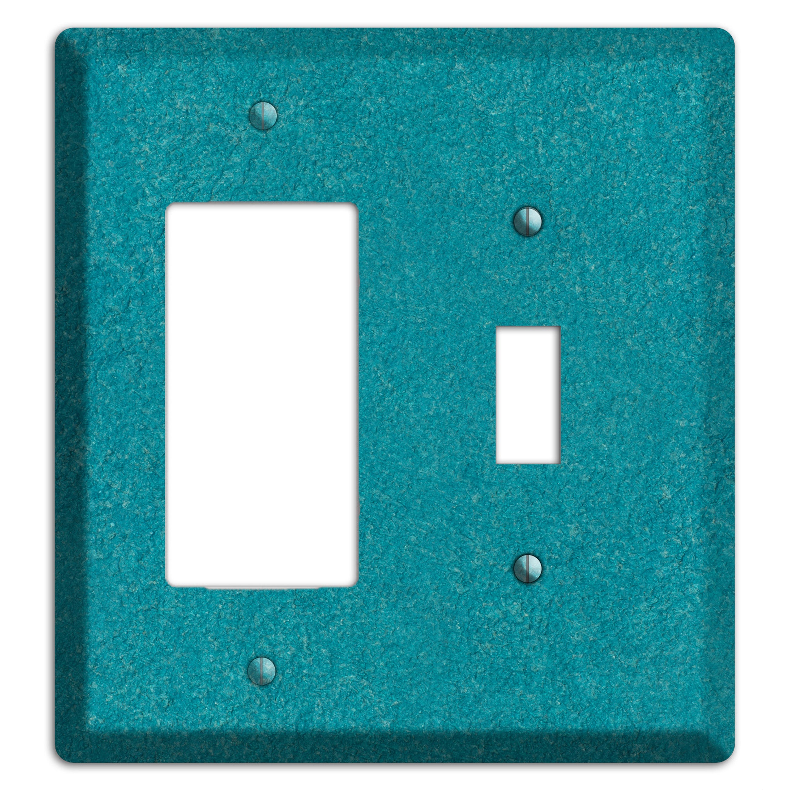 Stucco Teal Rocker / Toggle Wallplate