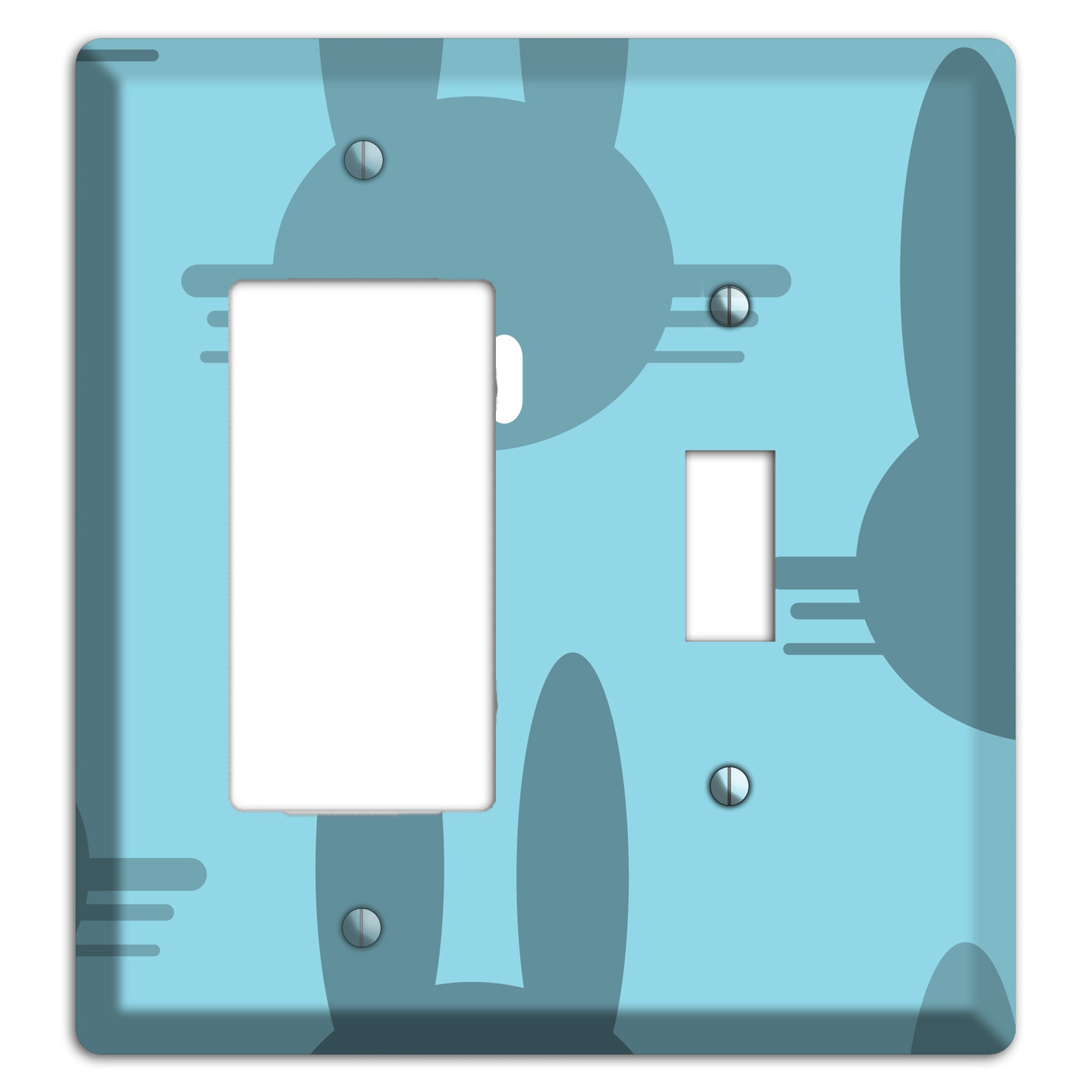 Blue Bunny Rocker / Toggle Wallplate